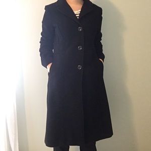 Kenneth Cole | Black Wool Pea Coat